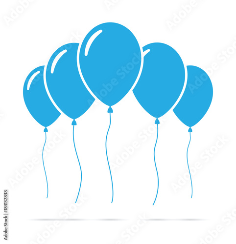 Set of blue balloons