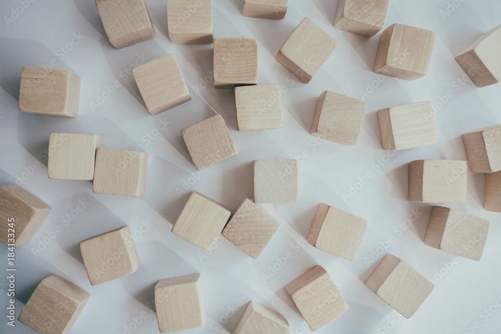 wooden cubes. It is isolated on a white background wooden cubes. It is isolated on a white background