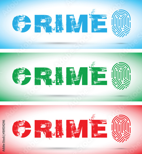 set of three crime prevention finger prints