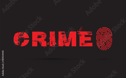 Crime prevention with fingerprint on a black background