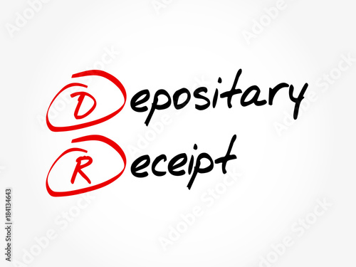 DR – Depositary Receipt acronym, business concept background