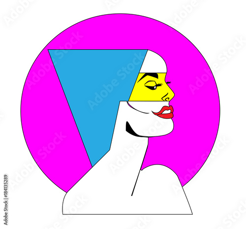 Pop Art poster Egypt Sfinga with sexy woman background