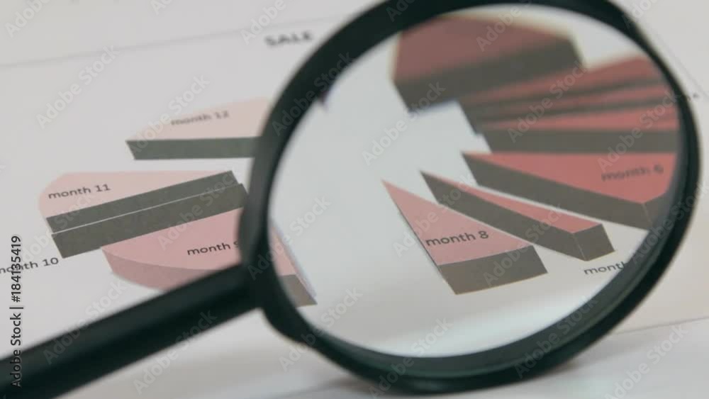 Rotation of the magnifying glass and optical distortion of the red diagram.