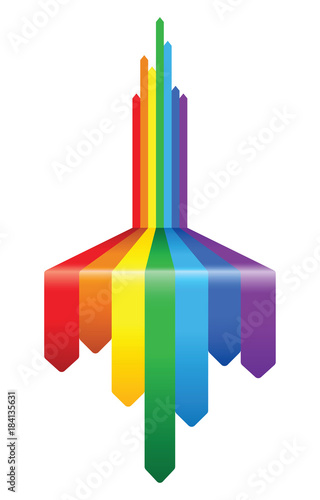 Abstract rainbow arrow background