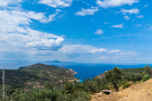 Sea view of the Aegean sea (saronic) in Greece