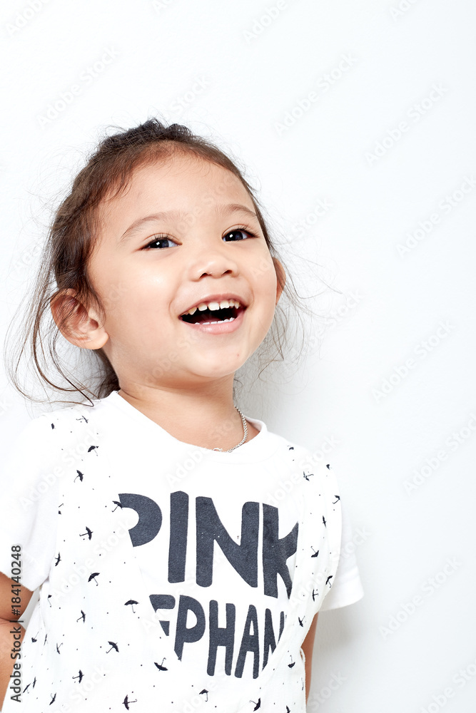 Portrait beautiful of happy long hair child little girl asian Portrait beautiful of happy long hair child little girl asian