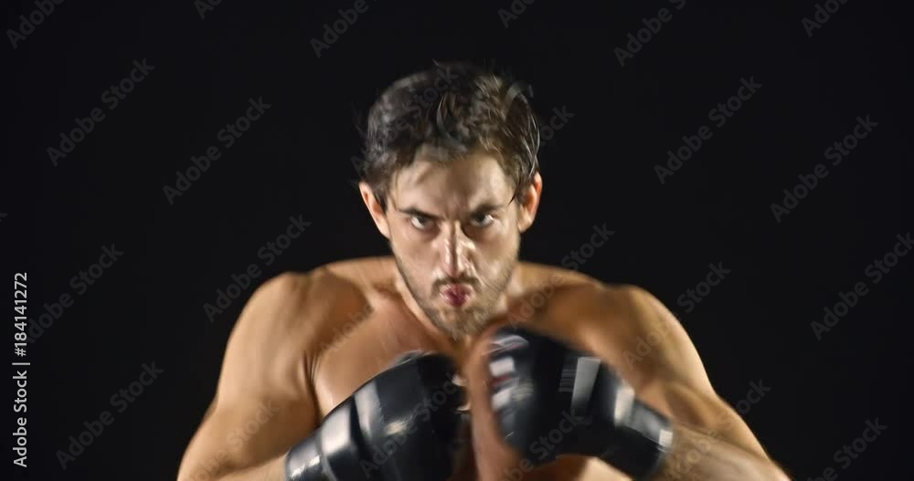 Getting Pumped Up. Athletic Male Working Out. Boxing. Slow Motion. Getting Pumped Up. Athletic Male Working Out. Boxing. Slow Motion.