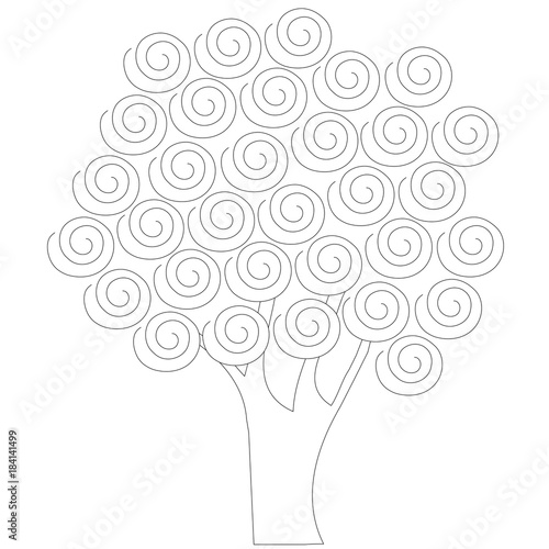 Vector tree for emblem, for icon, for decoration hand drawn stock vector illustration