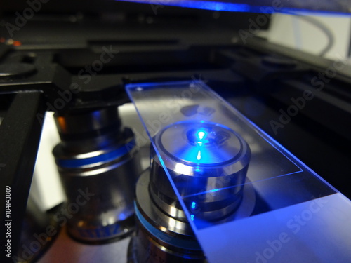 Foto Microscope, Ocular, Objective closeup