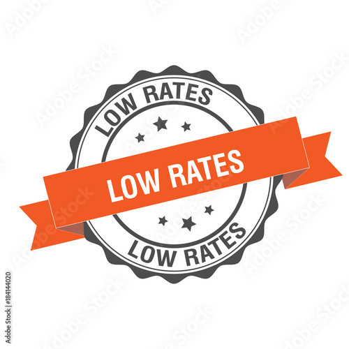 Low rates stamp illustration