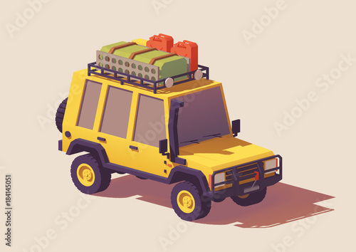 Vector low poly off-road 4x4 SUV car