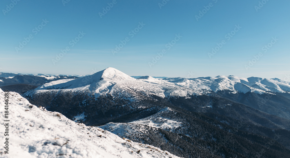 Carpathian mountains at winter