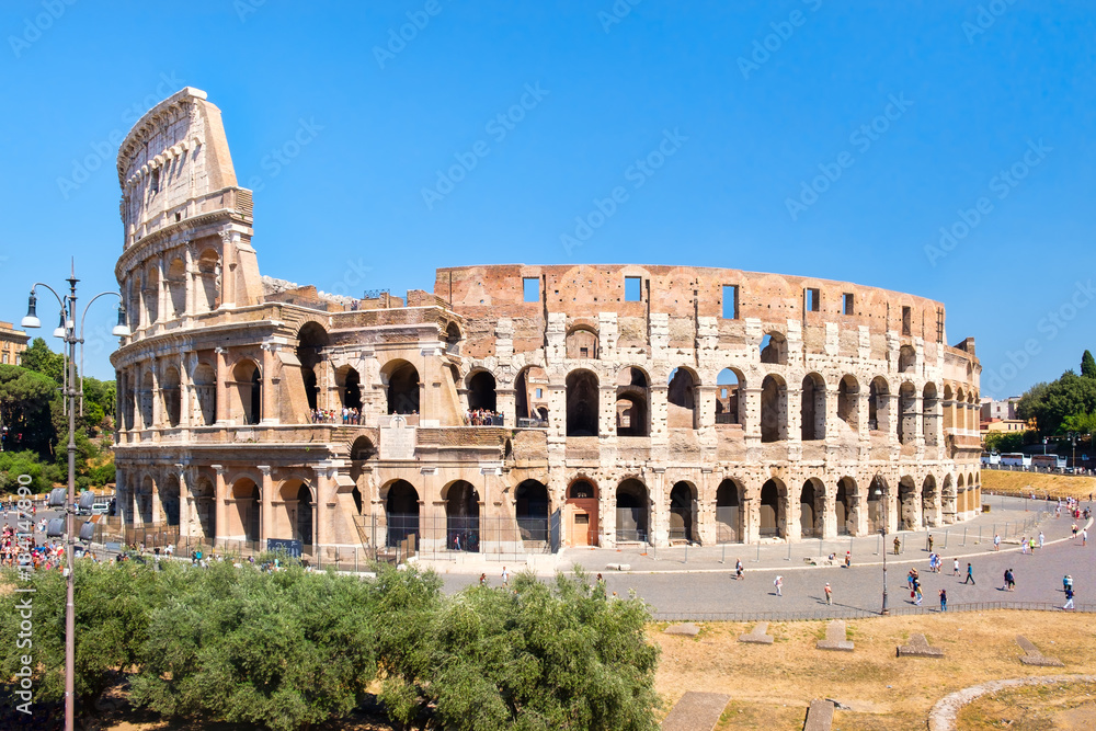 The ruins of the Colosseum in Rome