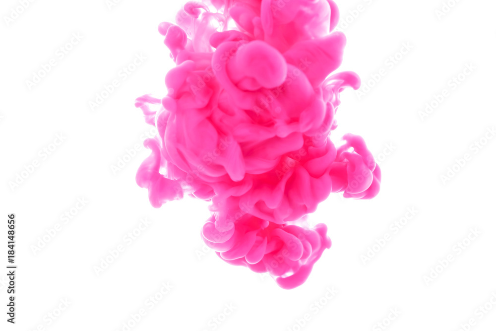Fototapeta premium pink, acrylic colors. Ink swirling in water. Color explosion