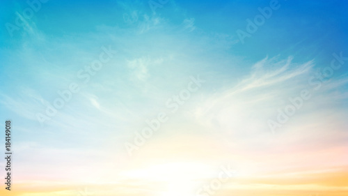 World environment day concept: Dramatic beautiful sky and clouds autumn sunset background. © Choat