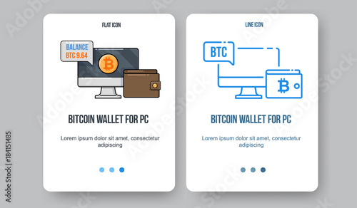 Flat line illustration for web and app. Cryptocurrency concept icon, bitcoin technologies.