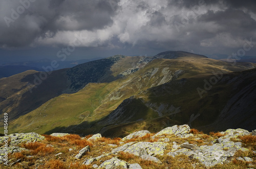 Summer alpine landscape in Tarcu Mountains, Carpathians, Romania, Europe photo