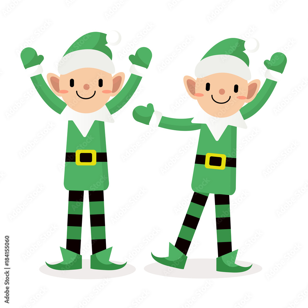 Elf character happy action, Merry Christmas. Elf character happy action, Merry Christmas.