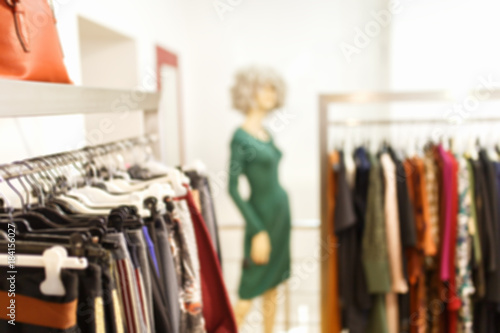 blurred background of clothes store