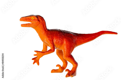 Raptor dinosaurs toy isolated on white background ,with clipping path