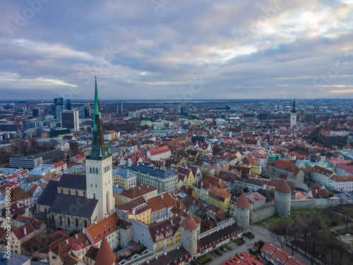 Aerial view Tallinn Old Town