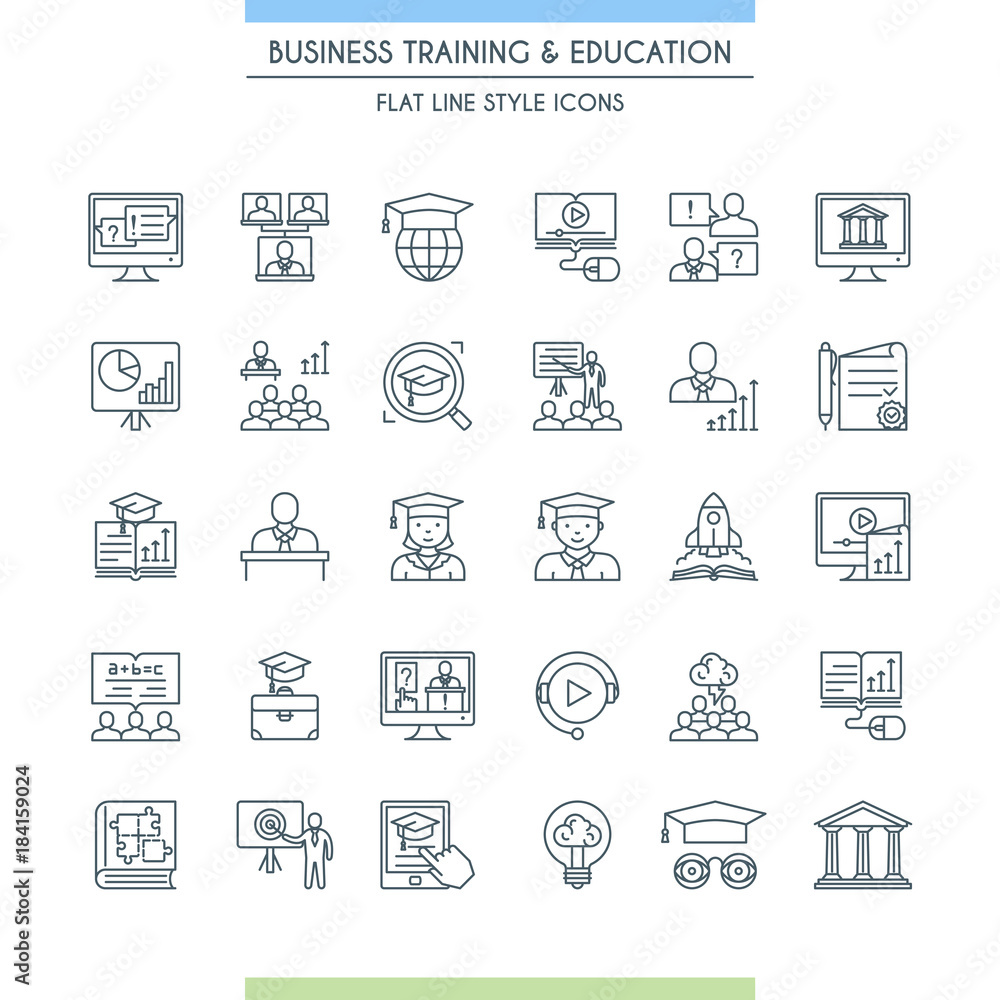 Business thin line icon set Business thin line icon set