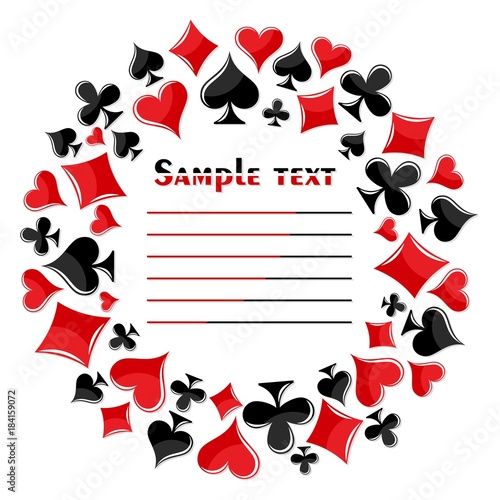 Frame with symbols of playing cards. 