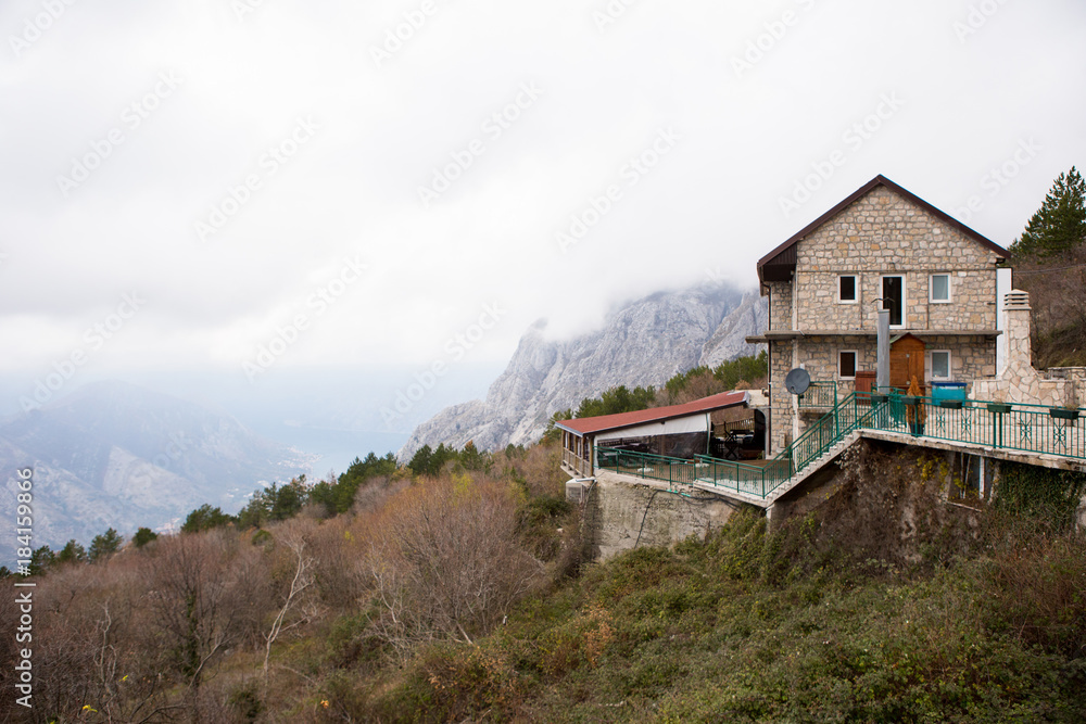 Traditional restaurant on top of the mountain Traditional restaurant on top of the mountain