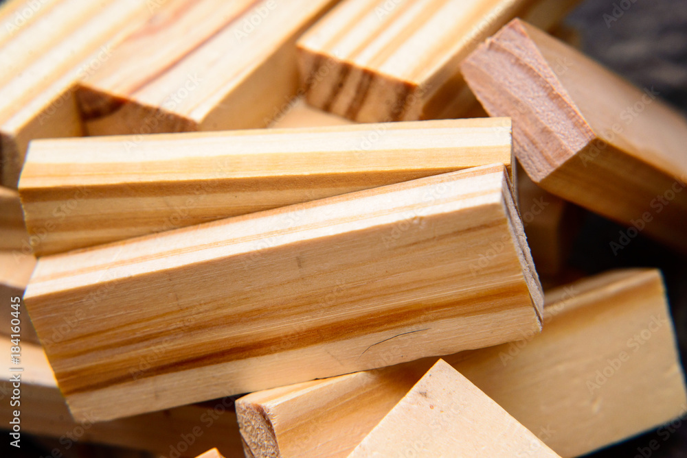 scattered wooden sticks from jenga