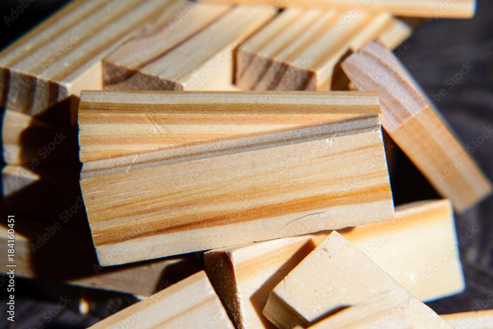 scattered wooden sticks from jenga