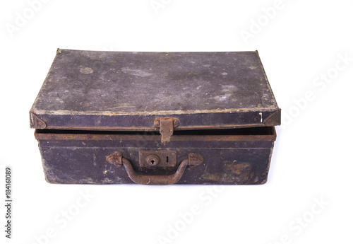 Old vintage suitcase on the white background © OttoPles