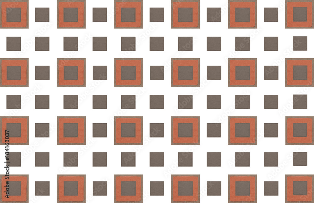 brown square pattern with elements on a brick background geometric on a white base brown square pattern with elements on a brick background geometric on a white base