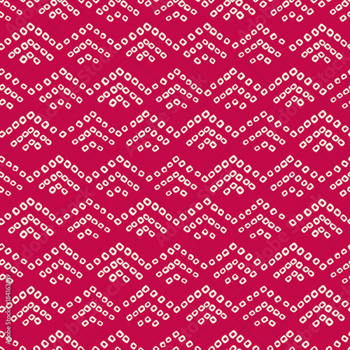 Abstract seamless pattern. Japanese Shibori motif. Red background. Classic japanese dyeing technique. Asian backdrop. For wallpaper, decoration or printing on fabric.