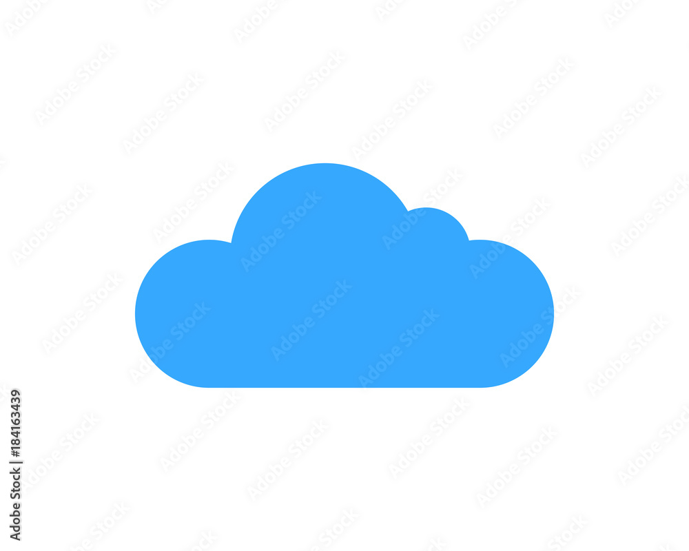 Simple Blue Cloud Shape Symbol Vector Simple Blue Cloud Shape Symbol Vector