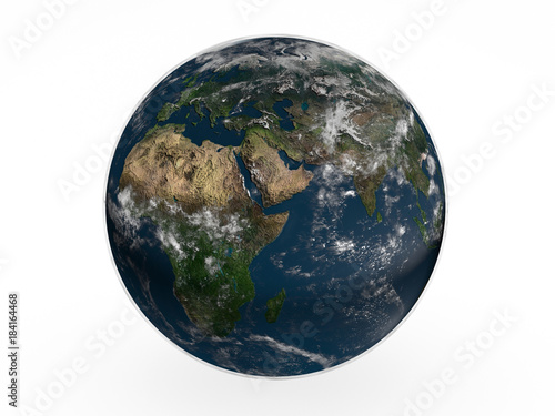 Earth with clouds 3d rendering