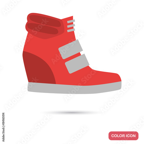 Female sneaker ccolor flat icon for weba and mobile design photo