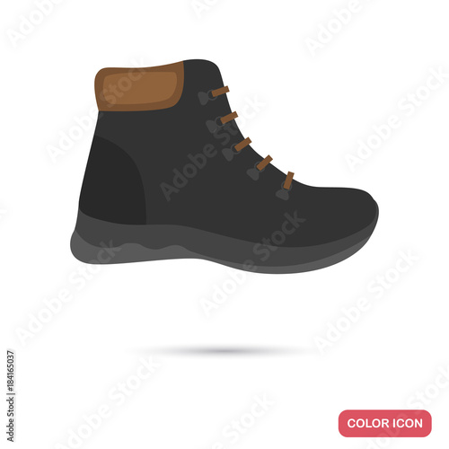 Men winter shoe color flat icon for web and mobile design