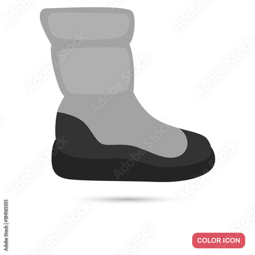 Winter boot color flat icon for web and mobile design