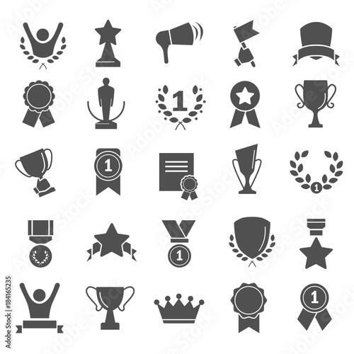 Awards and prizes simple icons set for web and mobile design