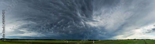 Photography heavy clouds before the rain panoramic view