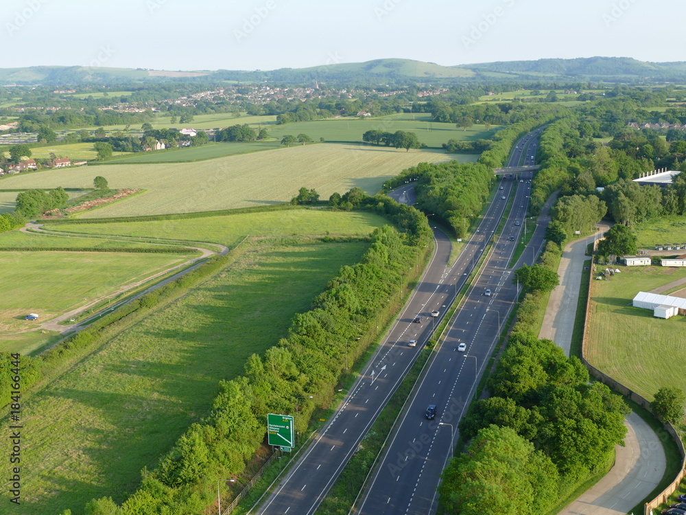 Airiel view of A23 road