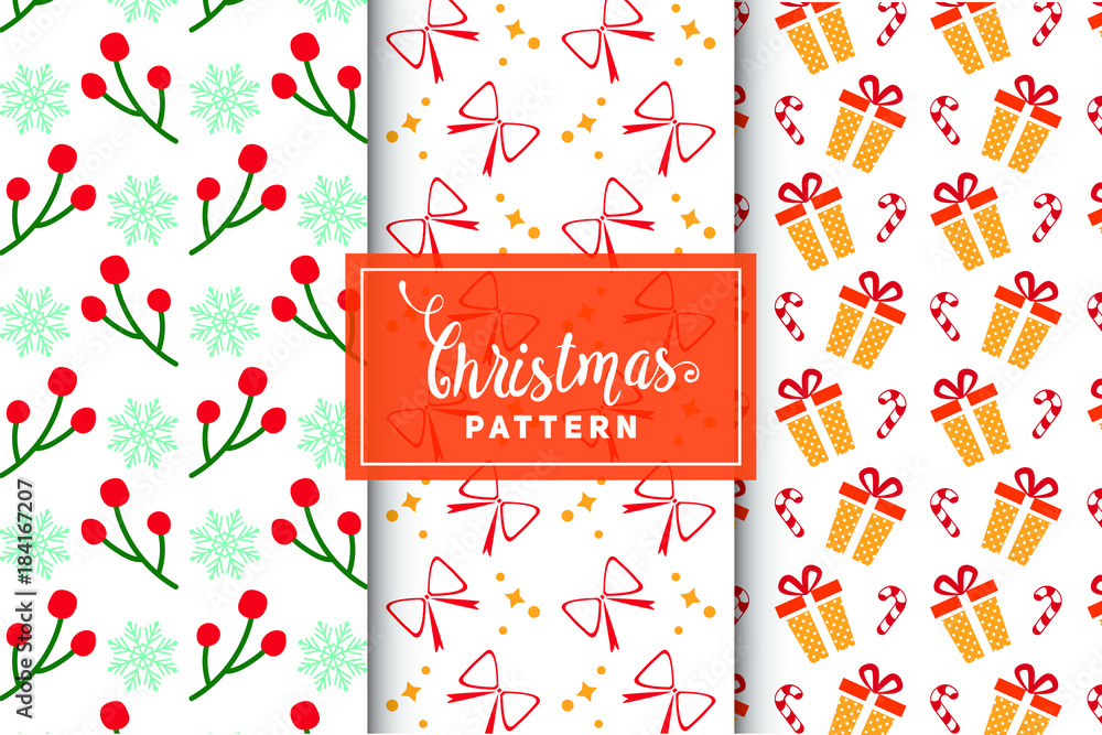 Naklejka premium Christmas vector patterns