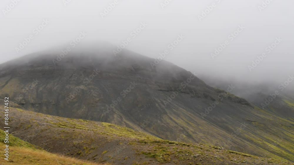 ICELAND mountain Berg Sandkluftavatn mist Nebel ICELAND mountain Berg Sandkluftavatn mist Nebel