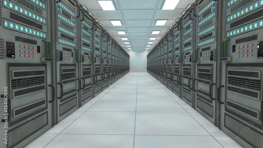 3d rendering. Render farm concept 3d rendering. Render farm concept