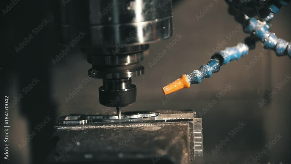 Lathe cuts metal detail, slow-motion Lathe cuts metal detail, slow-motion