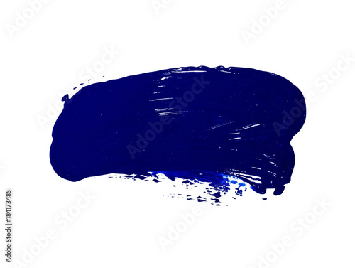 Vector dark blue paint smear stain stroke. Abstract dark blue glittering textured art illustration. Acrylic Texture Paint Illustration. Hand drawn brush strokes vector design element. Acrylic stroke.