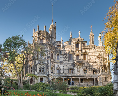 The Regaleira Palace (Quinta da Regaleira) at sunny day. Sintra, Portugal