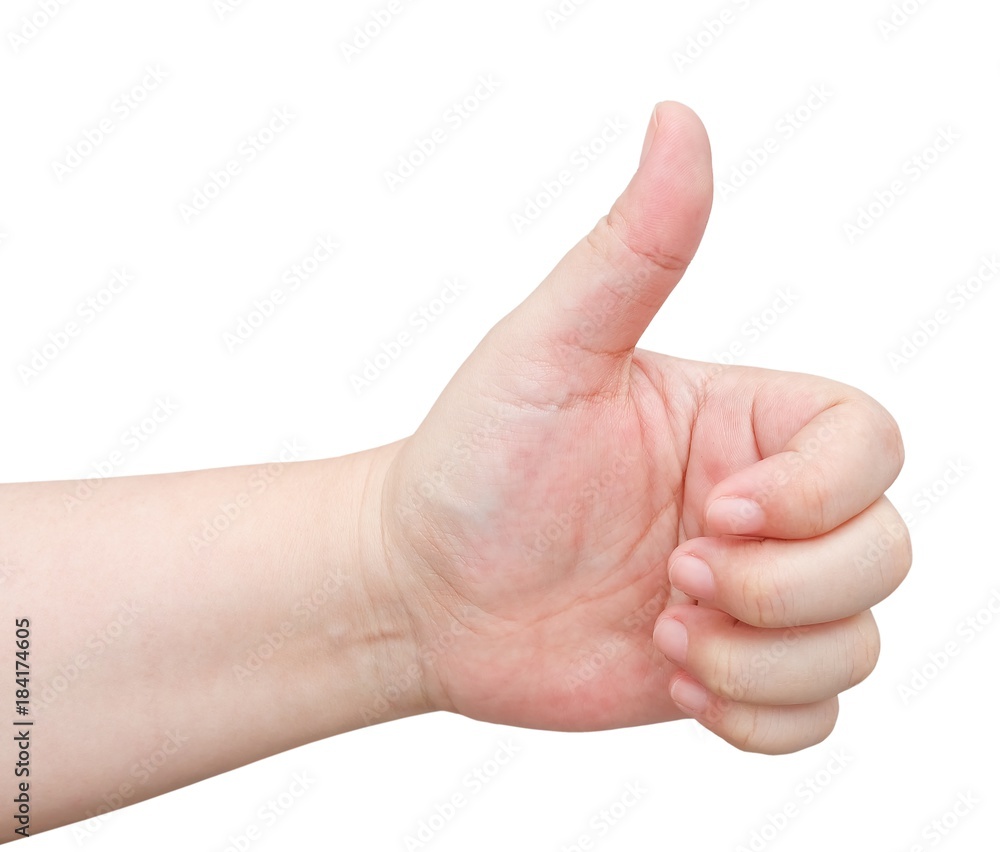 Hand Thump Up Sign on White Background Hand Thump Up Sign on White Background