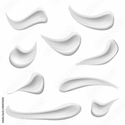 Fotografia Set of cosmetic white cream texture