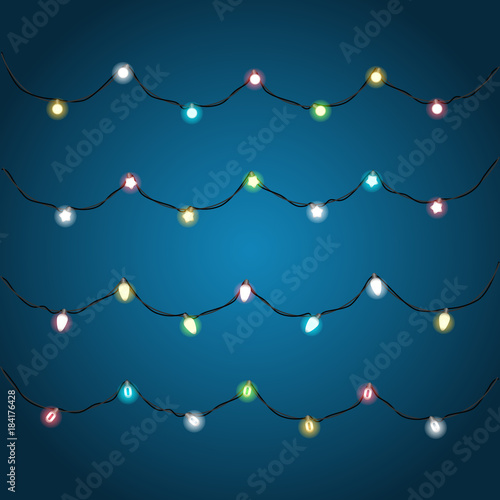 Festive color garlands vector clipart photo